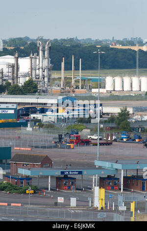 Regno Unito il controllo di frontiera a Harwich International Porto in Harwich, Inghilterra. Foto Stock