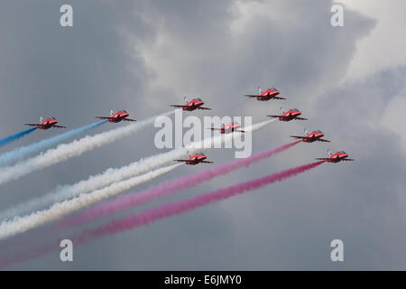 Le frecce rosse display 2014 a Cromer in Norfolk Foto Stock