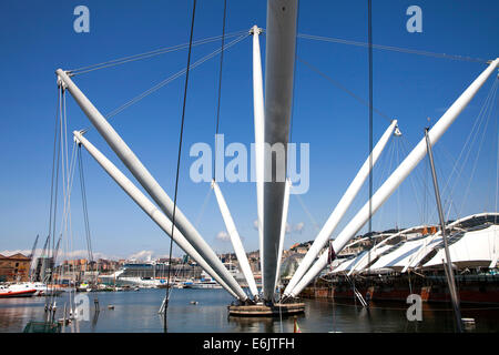 Porto Antico di Genova il porto storico della città nel nord Italia, la capitale della Regione Liguria città sul mare nel Mediterraneo Foto Stock