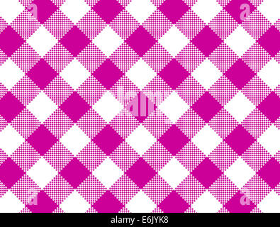 Jpg. Tessuto di colore rosa e bianco tessuto gingham. Una immagine di una serie di grandi dimensioni contenente fiori, righe e pois. Foto Stock