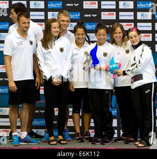 Berlino, Germania. 24 Ago, 2014. TEAM Germany diving XXXII LEN europea di Berlino, Germania © Azione Sport Plus/Alamy Live News Foto Stock