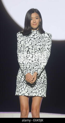 Sud attrice coreana Jeon Ji-Hyun assiste Daphne evento promozionale a Shanghai, Cina sabato agosto 23,2014. Foto Stock