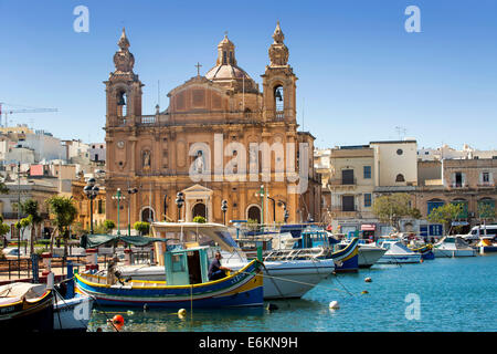 Chiesa di uva sultanina tal-paci, San Giuseppe, Msida Creek, Valletta, Malta Foto Stock