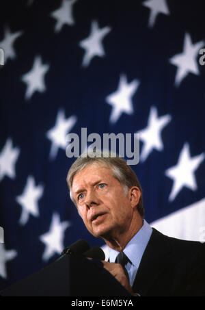 Il presidente Jimmy Carter su Super Martedì nel maggio 1980 Foto Stock