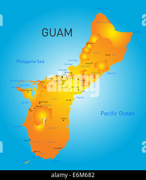 Mappa di Guam Foto Stock