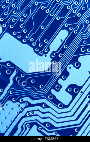 Blue scheda di circuito macro, può essere utilizzato come sfondo Foto Stock