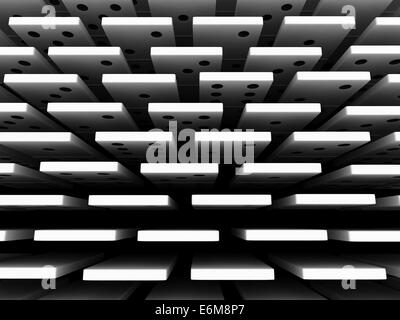3D rendering del bianco blocchi di domino su sfondo bianco Foto Stock