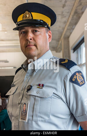 Cpl Sean Chiddenton dell'RCMP all'RCMP cadet training academy di Regina, Saskatchewan, Canada. Foto Stock