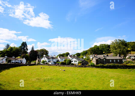 Near Sawrey visualizzazione paese da Hawkshead Lake District ex casa del villaggio di Beatrix Potter Foto Stock