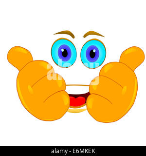 Thumbs up smiley Foto Stock