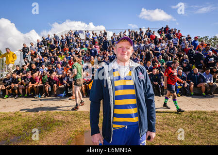 Sydney, Australia. 27 Agosto, 2014. 2014 Bingham Cup Presidente Andrea "fuzz" Purchas pone un combinato sessione di formazione in vista dell'inizio della concorrenza. Credito: MediaServicesAP/Alamy Live News Foto Stock