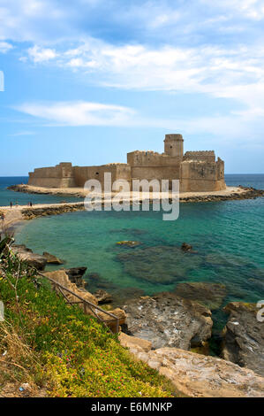 Castello Aragonese di Le Castella, Isola di Capo Rizzuto, Calabria, Italia Foto Stock
