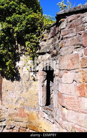 La finestra non smaltate in castello normanno, il Tamworth, Staffordshire, Regno Unito, Europa occidentale. Foto Stock