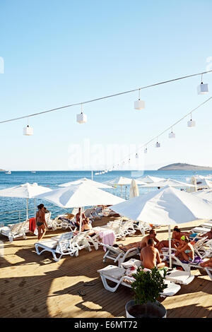 Sulle spiagge di bellissimi Bitez, Turchia Foto Stock