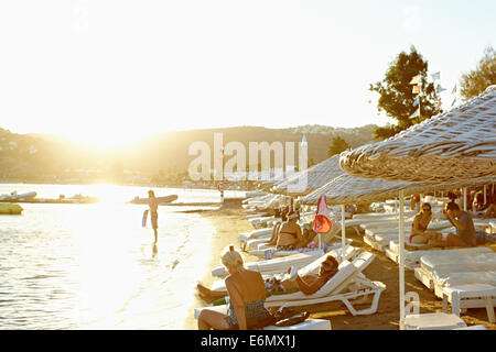 Sulle spiagge di bellissimi Bitez, Turchia Foto Stock