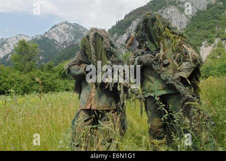 L'Esercito Italiano, Mountain brigata Julia, 8° reggimento, formazione dell'sharpshooters Foto Stock