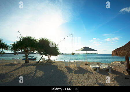 Indonesia, Lombok, Gili arcipelago, Gili Meno, hotel, ristorante, Resort, Foto Stock