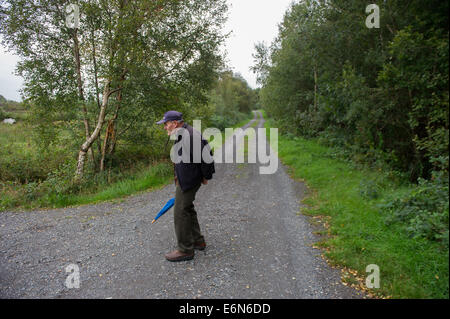 Oristown, Meath, Irlanda. 27 Agosto, 2014. Nella foto è Pietro Malone a livello locale un uomo che possiede una parte di Oristown bog e aveva permesso di dare al personale ICLVR alla chirurgia il BOG.Una nuova ricerca in corrispondenza di Oristown Bog nella contea di Meath ha preso il via oggi come parte del costante impegno per individuare i resti di uno degli scomparsi.23-anno-vecchio uomo di Belfast Brendan Megraw era stato rapito da parte dell'IRA dalla sua casa di Twinbrook nella città in 1978.è stato assassinato e segretamente sepolto. Credito: Barry Cronin/Alamy Live News Foto Stock