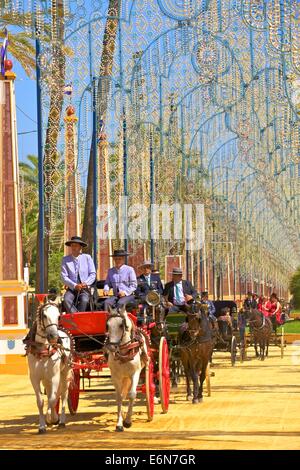 Annuale Fiera del Cavallo, Jerez de la Frontera, la provincia di Cadiz Cadice, Andalusia, Spagna, Sud ovest Europa Foto Stock