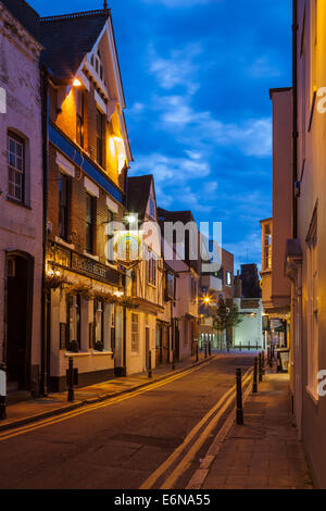 Al tramonto sul miglior Lane, Canterbury, Inghilterra. Foto Stock