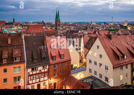 Norimberga, Germania vecchio lo skyline della citta'. Foto Stock