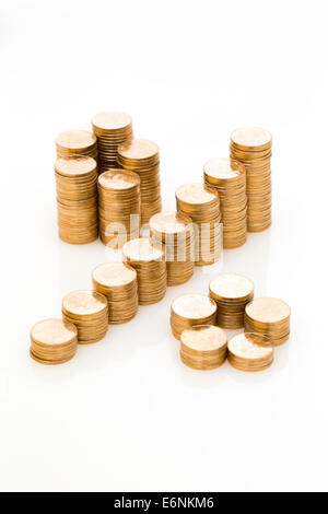 La formazione di monete in segno di percentuale Foto Stock