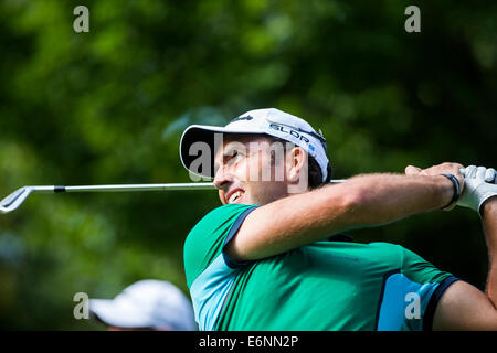L'Italiano Edoardo Molinari in azione durante il primo round di 71th Italiano Open svoltasi presso il Circolo Golf Torino Foto Stock