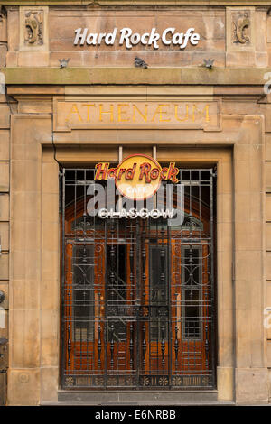 Hard Rock Cafe facciata chiusa in Glasgow, Scotland, Regno Unito Foto Stock