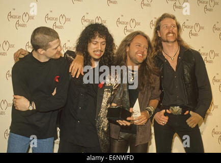 I METALLICA noi del gruppo rock presso la American Music Awards nel 1993 Foto Stock