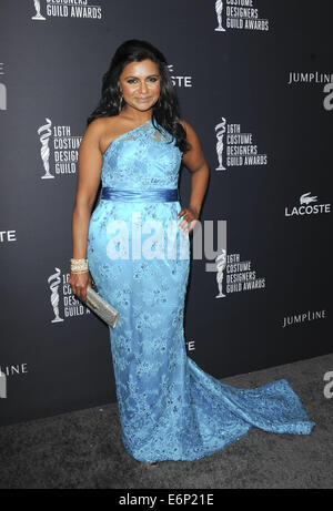 La 16th Annual Costume Designers Guild Awards con: Mindy Kaling dove: Los Angeles, California, Stati Uniti quando: 23 Feb 2014 Foto Stock