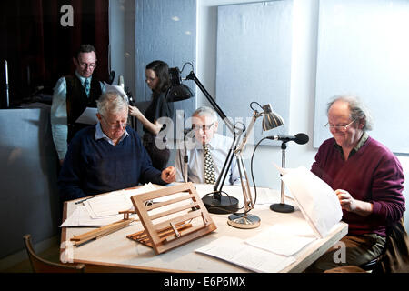 Richard Ingrams, Paul Bailey, Craig Brown, un N Wilson, Tallulah Brown, Eleanor Bron durante un Craig Brown e amici la registrazione Foto Stock