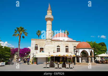 La moschea Deftertar, Eleftherias Square, la città di Kos, isola di Kos, Dodecanneso isole, Grecia, Europa Foto Stock