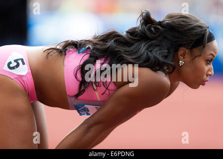 Natasha HASTINGS, 400m gara Diamond League 2014 Sainsbury's Birmingham Grand Prix, Alexander Stadium, REGNO UNITO Foto Stock