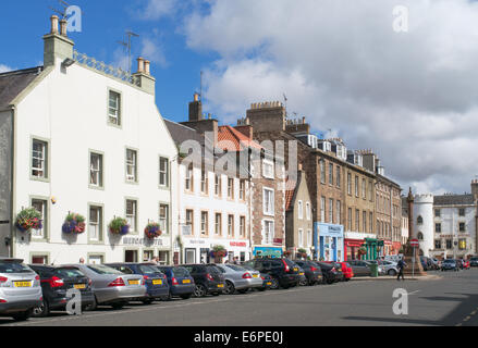 Haddington High Street e dal centro della cittadina, East Lothian, Scozia, Europa Foto Stock