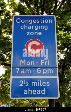 Congestion Charge Zone segno Foto Stock