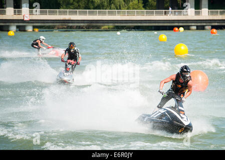 Jet ski contest sul fiume Drava, Festival Lent, Maribor, Slovenia, 28 giugno 2014 Foto Stock