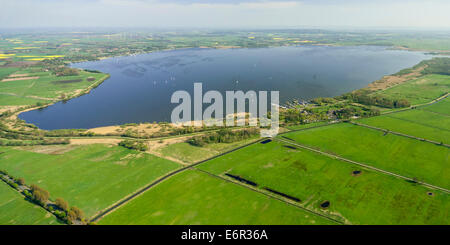 Vista aerea del lago di Dümmer, dümmerlohhausen, distretto di Diepholz, Bassa Sassonia, Germania Foto Stock