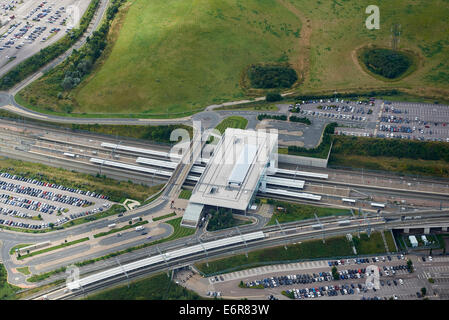 Ebbsfleet stazione ferroviaria, sull'HS1 rotta da Londra a Ashford e Europa, Kent, Sud Est Inghilterra Foto Stock