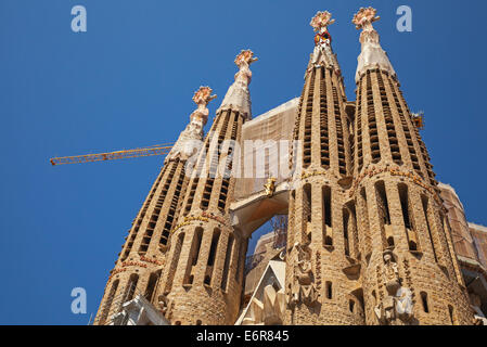 Barcellona, Spagna - 27 agosto 2014: La Sagrada Familia, la cattedrale progettata da Antoni Gaudi Foto Stock