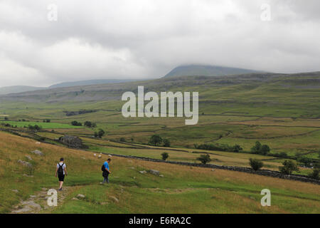 Ingleborough vicino Ingleton, North Yorkshire, Inghilterra, Regno Unito. Foto Stock