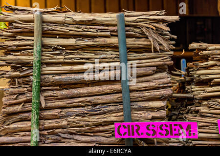 Bastoncini di cannella a Benito Juarez mercato di Oaxaca, Messico. Foto Stock