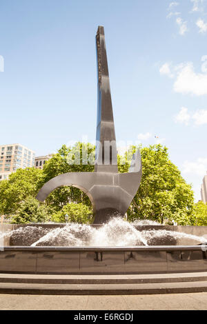 Chi Wara Fontana, Foley Square, Centre Street, Manhattan, New York, New York, Stati Uniti d'America Foto Stock