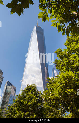 One World Trade Center conosciuto anche come torre 1 e libertà Tower, Manhattan, New York, New York, Stati Uniti d'America Foto Stock