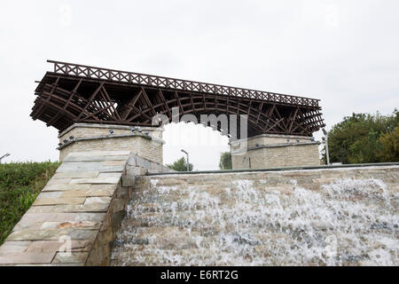 Replica di Traiano il ponte sul Danubio. Foto Stock