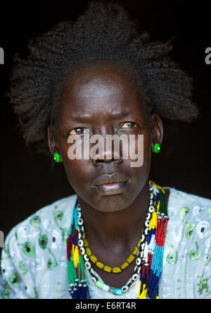 Tribù Nuer Donna, Gambela, Etiopia Foto Stock