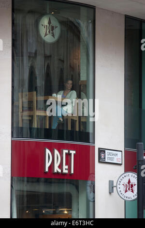 Pret a Manger ristorante filiale di Londra Foto Stock