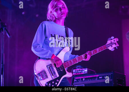 Sesto San Giovanni Milano Italia. Il 29 agosto 2014. La American indie rock band WARPAINT esegue live al carroponte durante il 'Lost Weekend 2014' Foto Stock