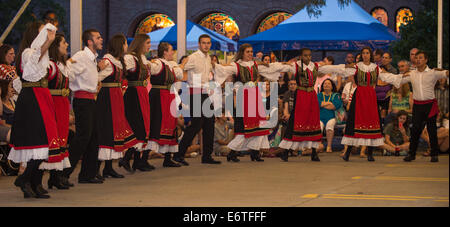 Ohio, USA. Il 30 agosto, 2014. Tradizionale greco ballerini eseguono durante il 2014 Columbus Festival greco. Credito: Brent Clark/Alamy Live News Foto Stock