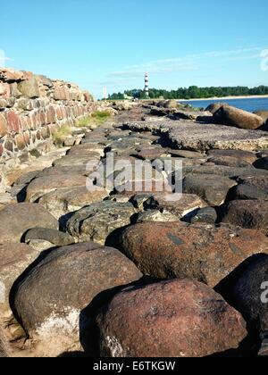 Stone Road resti verso il Mar Baltico Foto Stock