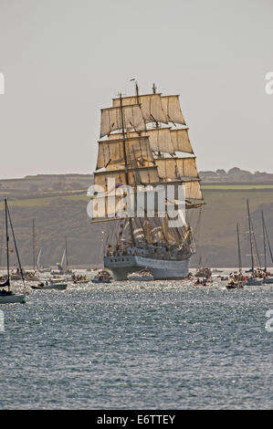 Falmouth Tall Ships 2014 'Parade di Vela " Foto Stock